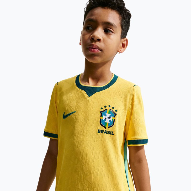 Children's football shirt Nike Brazil 2026/27 Match Home canary/light mint/geode teal 8