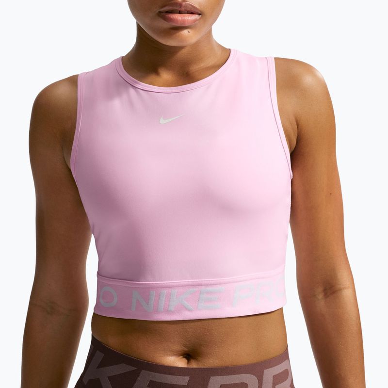 Women's training top Nike Pro Dri-Fit pink foam/white 4