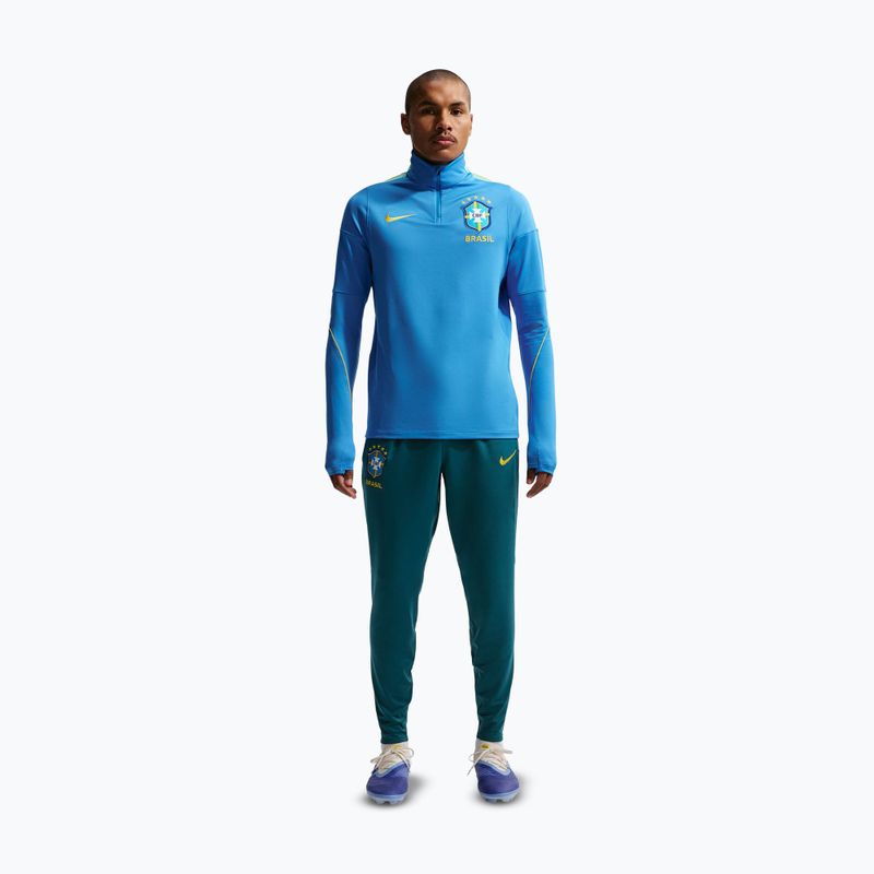 Men's football sweatshirt Nike Brazil Strike light photo blue/light menta/midwest gold 2
