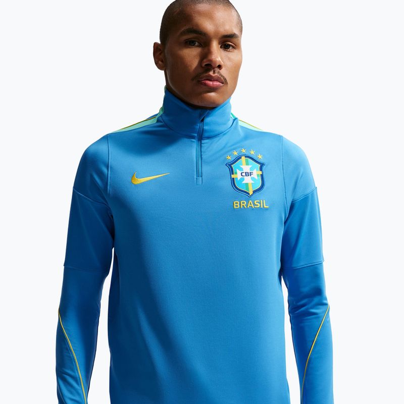 Men's football sweatshirt Nike Brazil Strike light photo blue/light menta/midwest gold 4