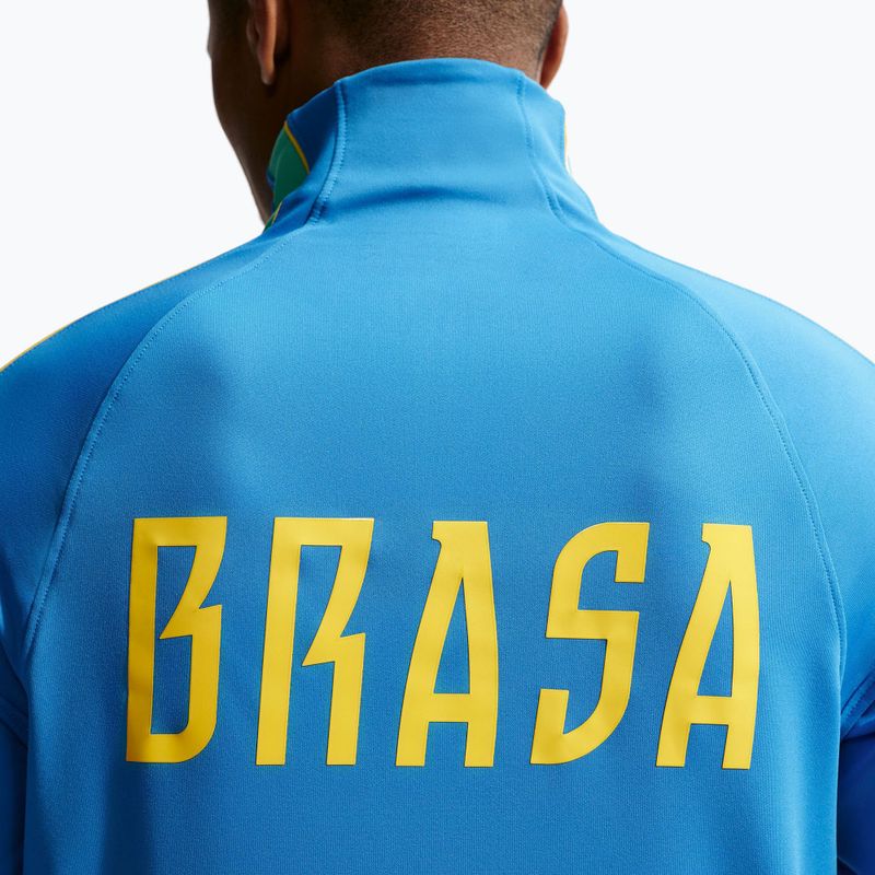 Men's football sweatshirt Nike Brazil Strike light photo blue/light menta/midwest gold 5