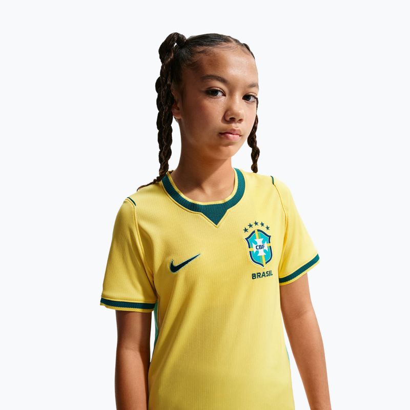 Children's football shirt Nike Brazil 2026 Stadium Home Soccer Replica canary/light menta/geode teal 4