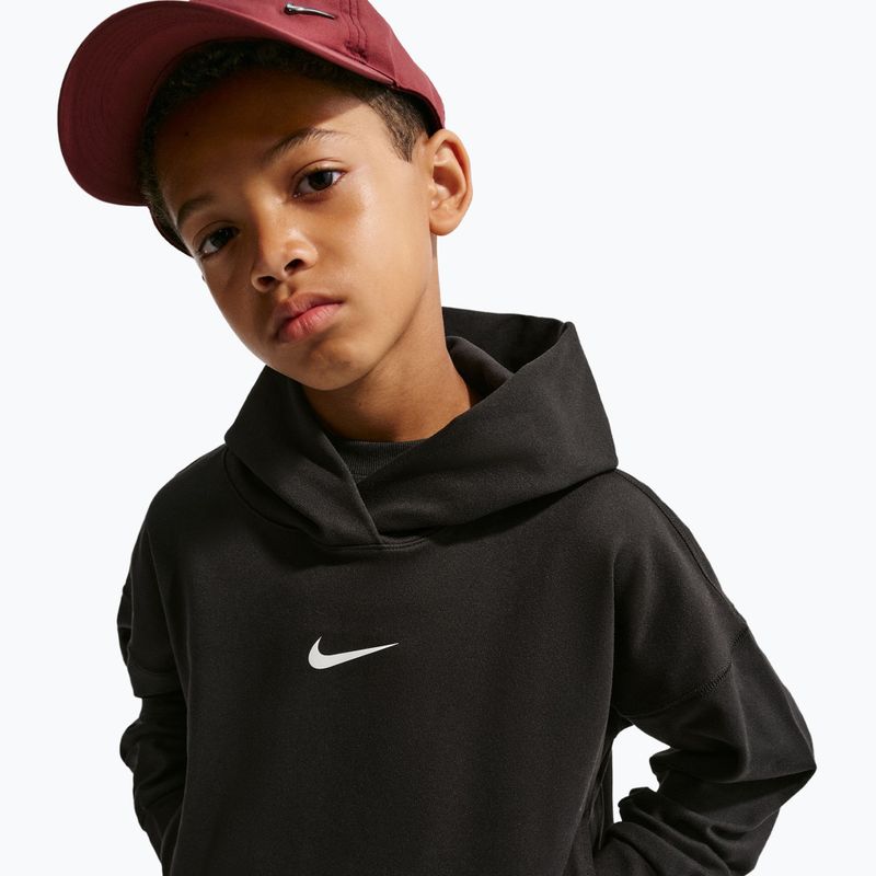 Children's sweatshirt Nike Pro Dri-Fit Pullover Hoodie black/white 4