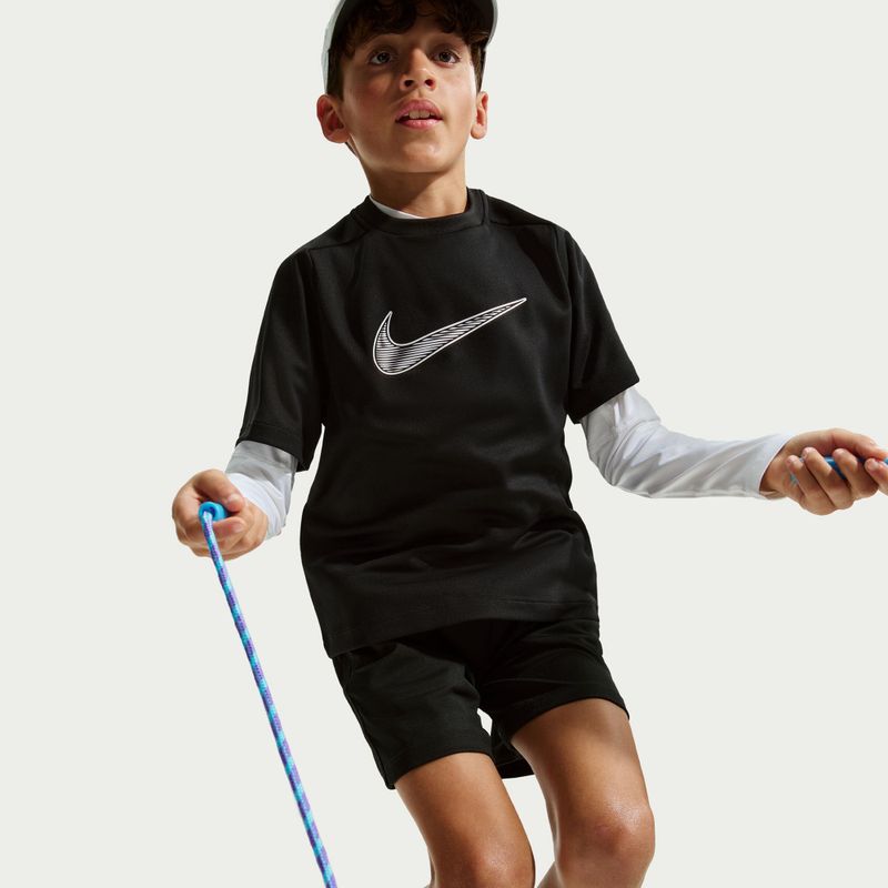 Children's T-shirt Nike Multi Dri-Fit black/white 6