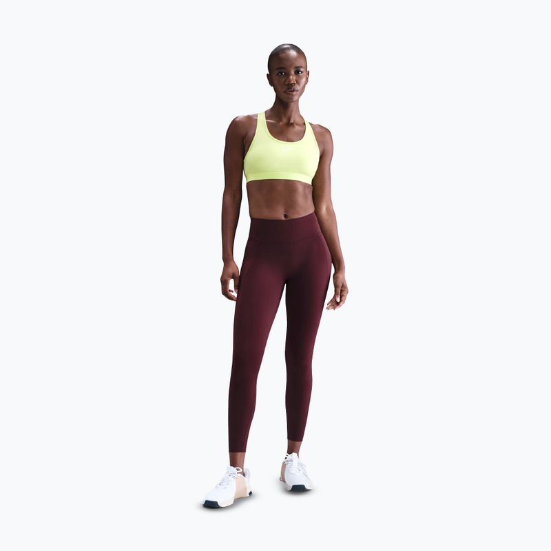 Training bra Nike Swoosh Medium Support light lemon twist/stone mauve/white 2
