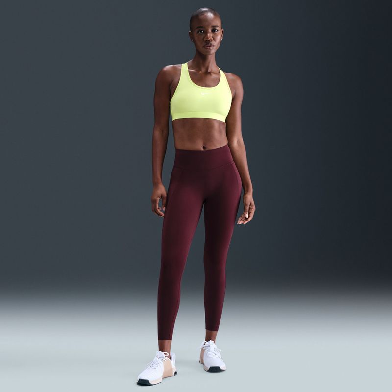 Training bra Nike Swoosh Medium Support light lemon twist/stone mauve/white 6