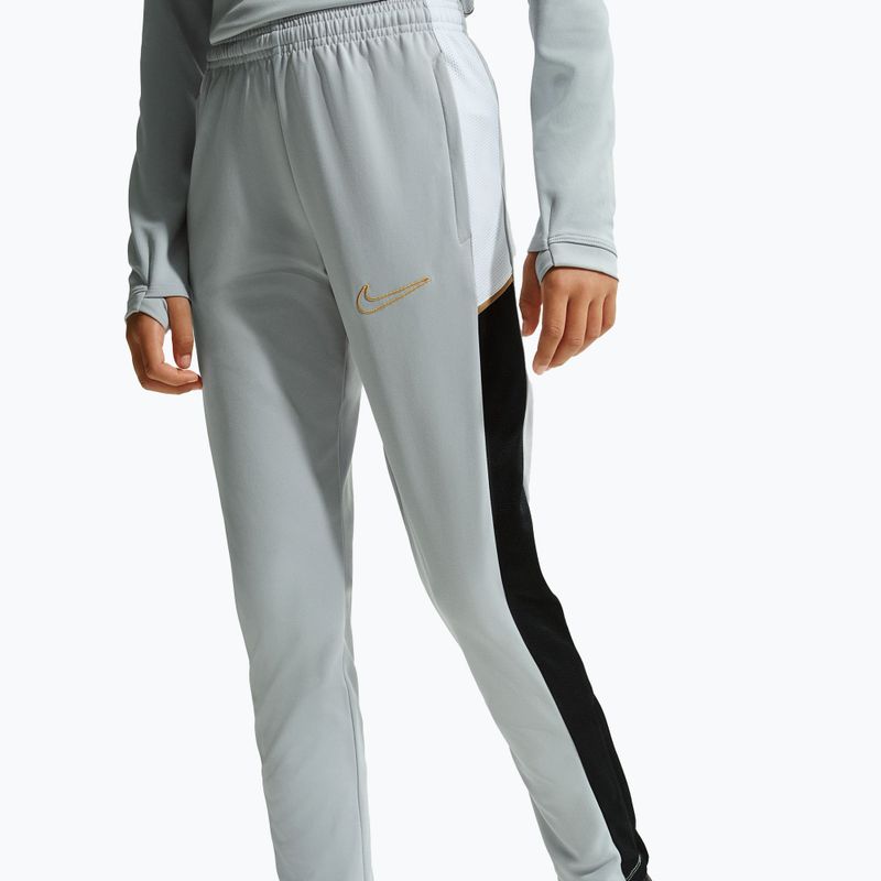 Children's trousers Nike Academy Dri-Fit Jr light smoke grey/white/black/metallic gold 2