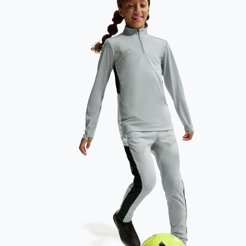 Children's trousers Nike Academy Dri-Fit Jr light smoke grey/white/black/metallic gold 5