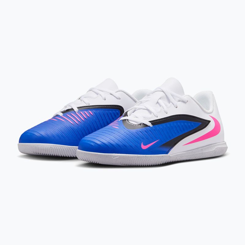 Kidsʼ football boots Nike Jr. Phantom 6 Low Club IN Racer Blue/White/Pink Blast 10