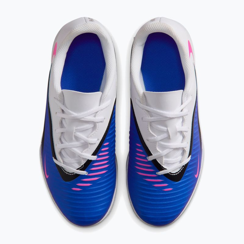 Kidsʼ football boots Nike Jr. Phantom 6 Low Club IN Racer Blue/White/Pink Blast 13