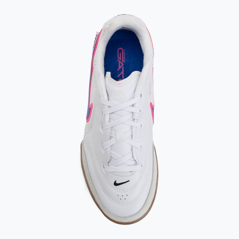 Children's football boots Nike Tiempo Streetgato Jr white/pink blast/racer blue 5