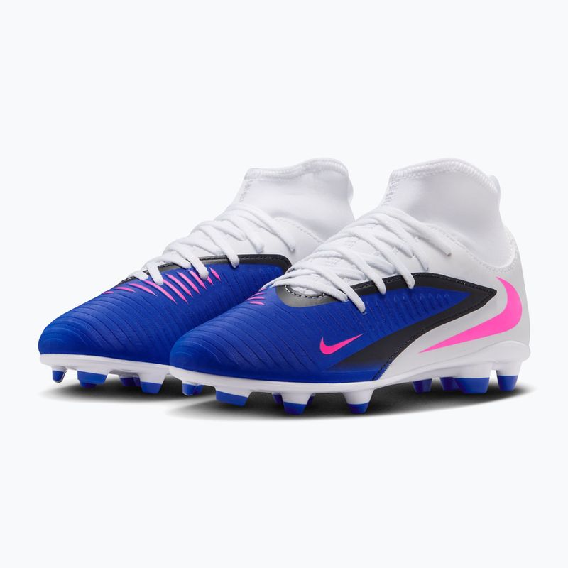 Children's football boots Nike Phantom 6 High Club FG/MG racer blue/white/pink blast 10