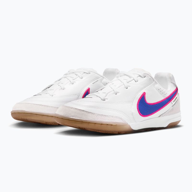 Children's football boots Nike Tiempo Streetgato Jr white/pink blast/racer blue 3