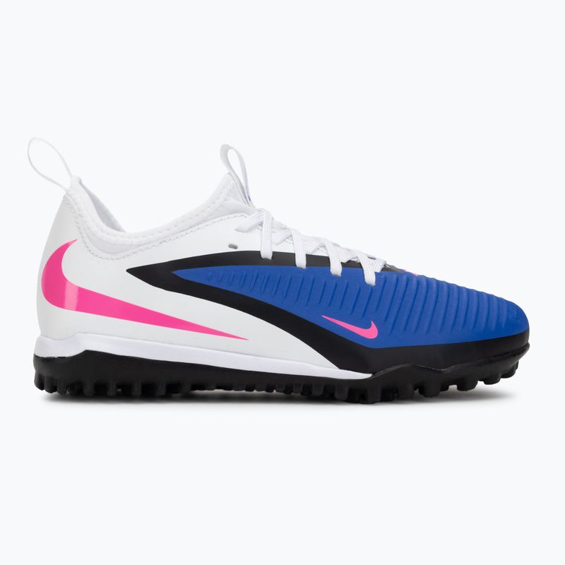Children's football boots Nike Jr. Phantom 6 Low Academy TF racer blue/white/pink blast 2