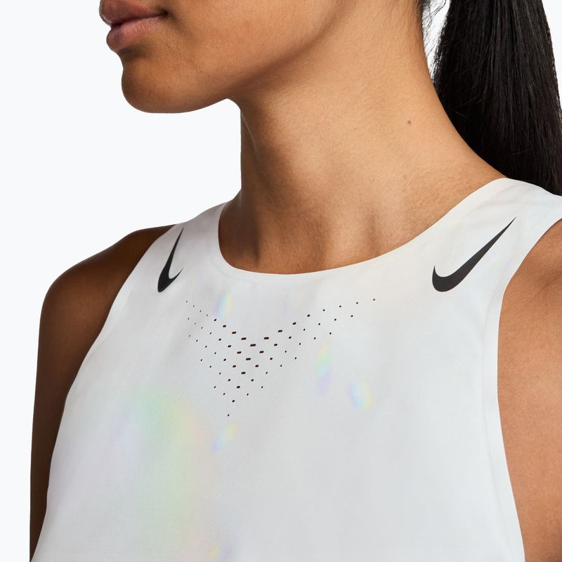 Women's running top Nike AeroSwift Dri-Fit ADV Cropped Tank Top off white/black 3