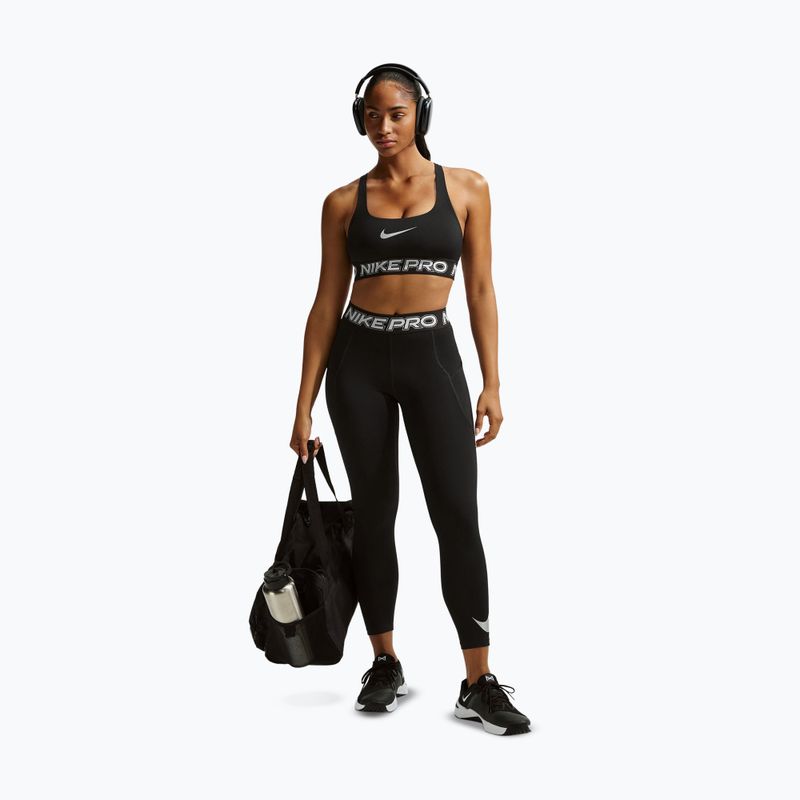 Training bra Nike Pro Light Support Non Padded black/white/metallic silver 2