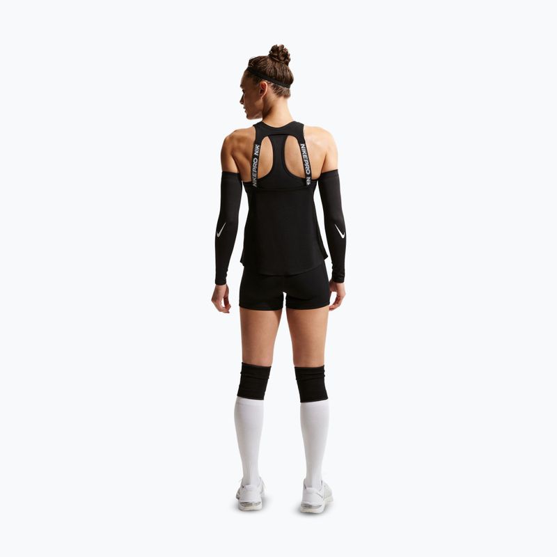 Women's training shorts Nike Pro Mid Rise Biker 3" black/white/metallic silver 3