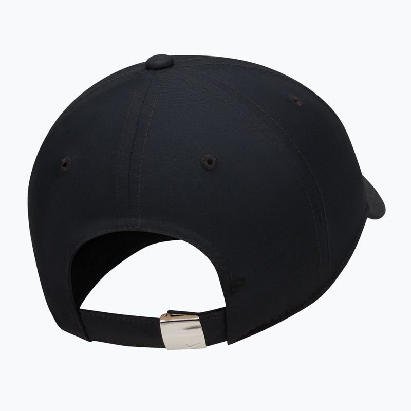 Baseball cap Nike Dri-Fit Club Unstructured Metal Swoosh 2026 black/metallic silver 2