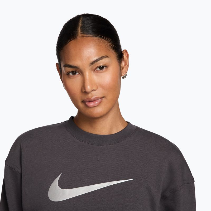 Women's training sweatshirt Nike Pro Dri-Fit Crew Neck thunder grey/metallic silver/white 3