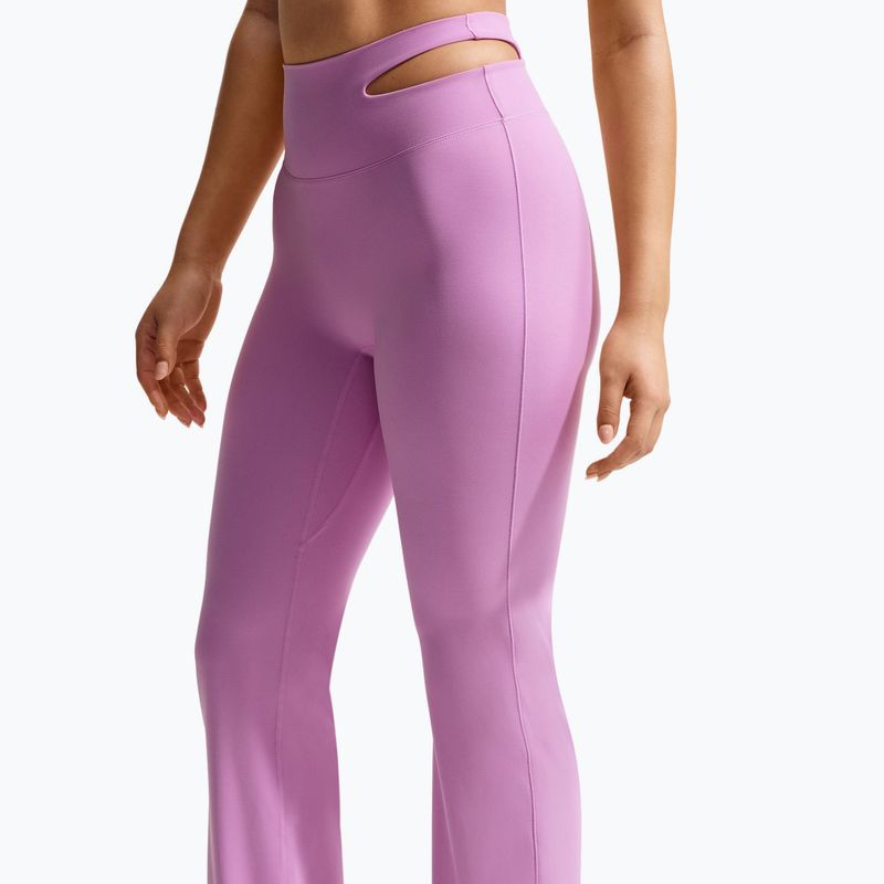 Women's training trousers Nike Zenvy High-Waisted Flared light magenta/white 5