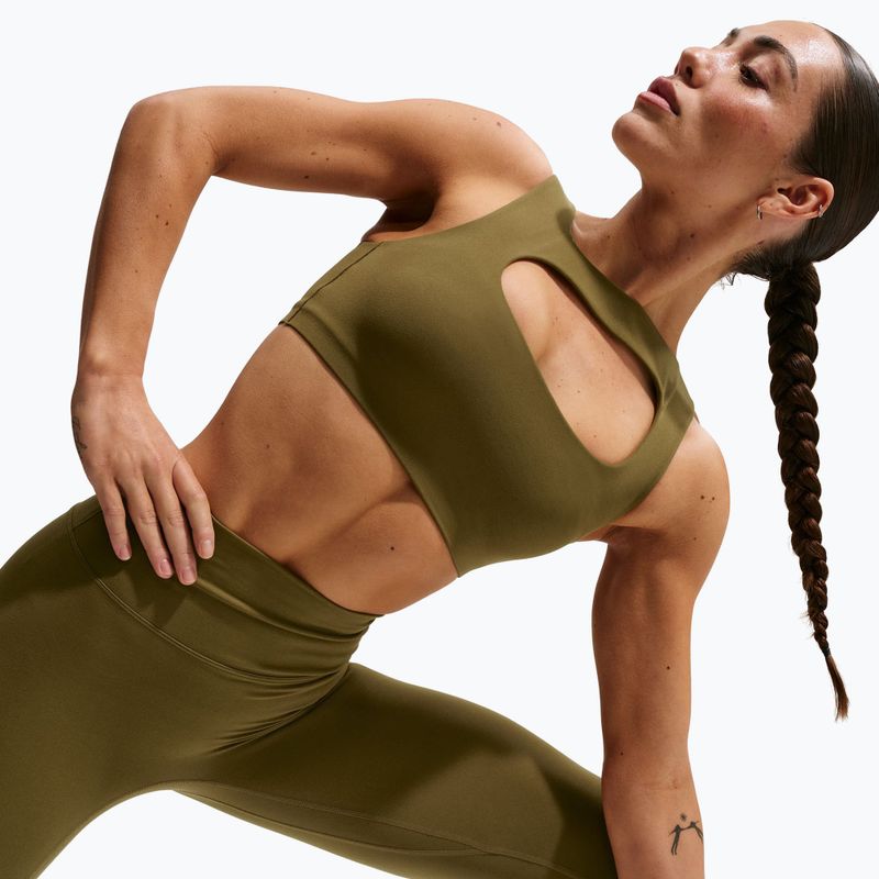 Training bra Nike Zenvy Light-Support Lightly Lined olive flak/white 4