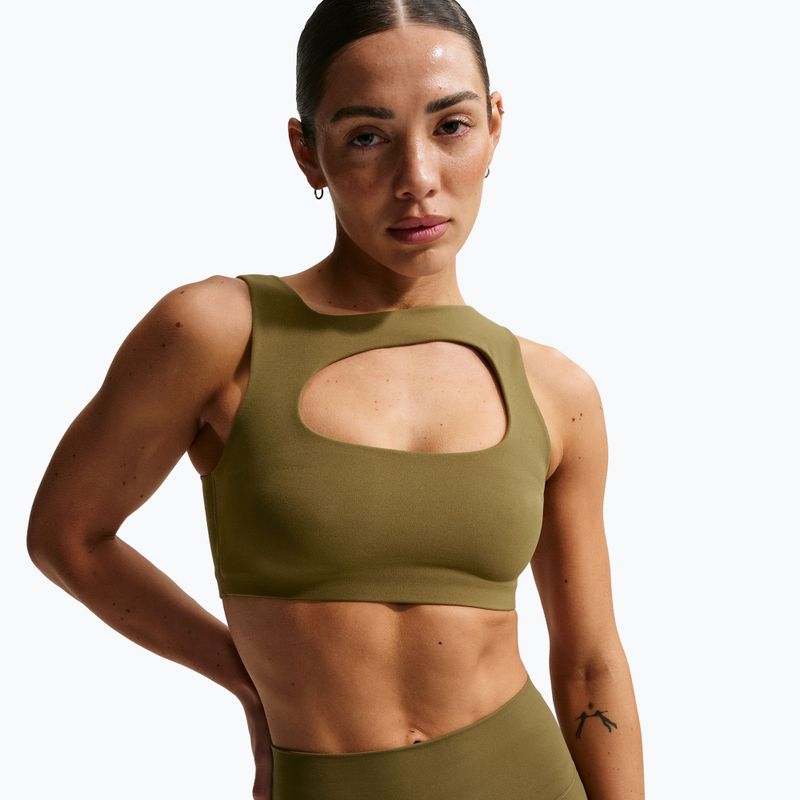 Training bra Nike Zenvy Light-Support Lightly Lined olive flak/white 5