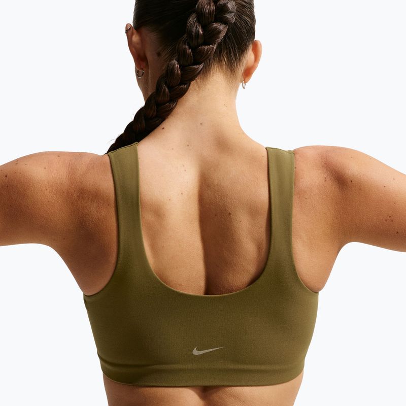 Training bra Nike Zenvy Light-Support Lightly Lined olive flak/white 6