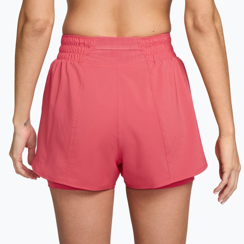Women's shorts Nike One Dri-Fit High-Waisted 3" 2In1 sea coral/white 7