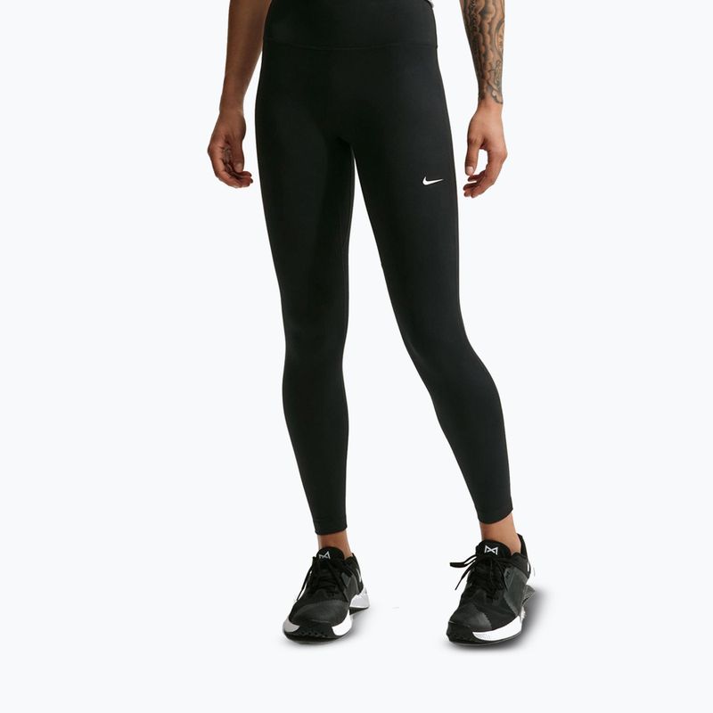 Women's leggings Nike One Seamless Front High-Waisted black/white