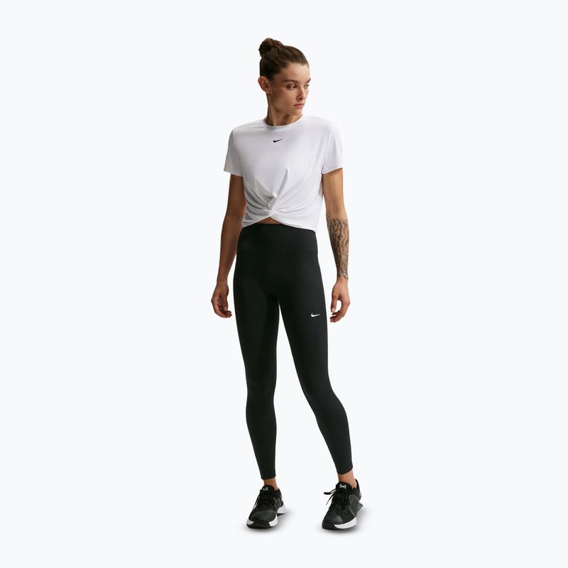 Women's leggings Nike One Seamless Front High-Waisted black/white 2