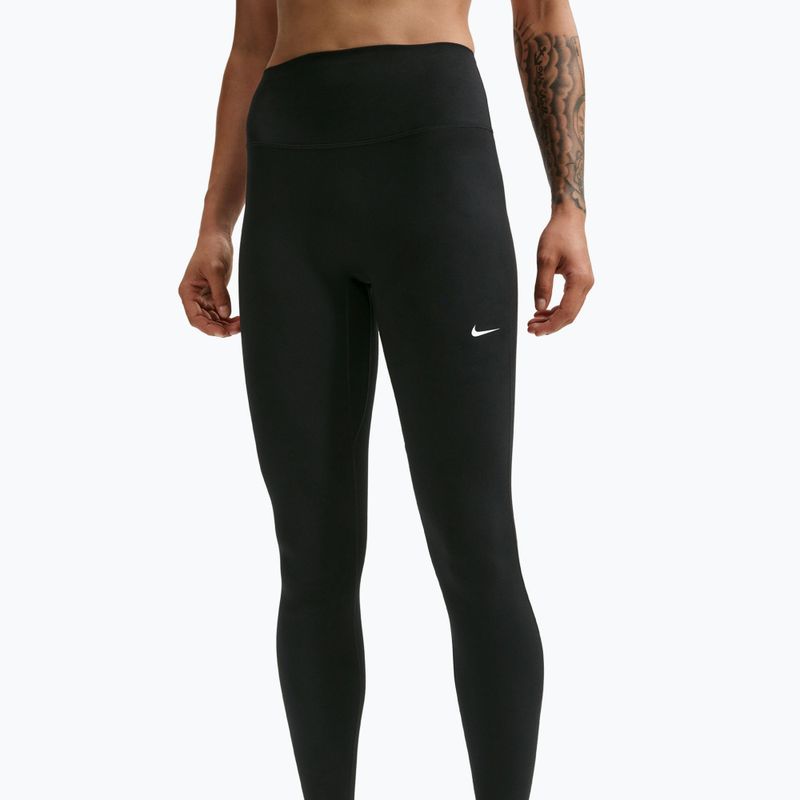 Women's leggings Nike One Seamless Front High-Waisted black/white 4
