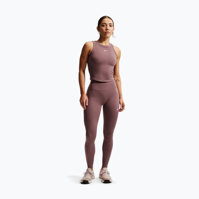 Women's leggings Nike One Seamless Front High-Waisted tattoo/white 2
