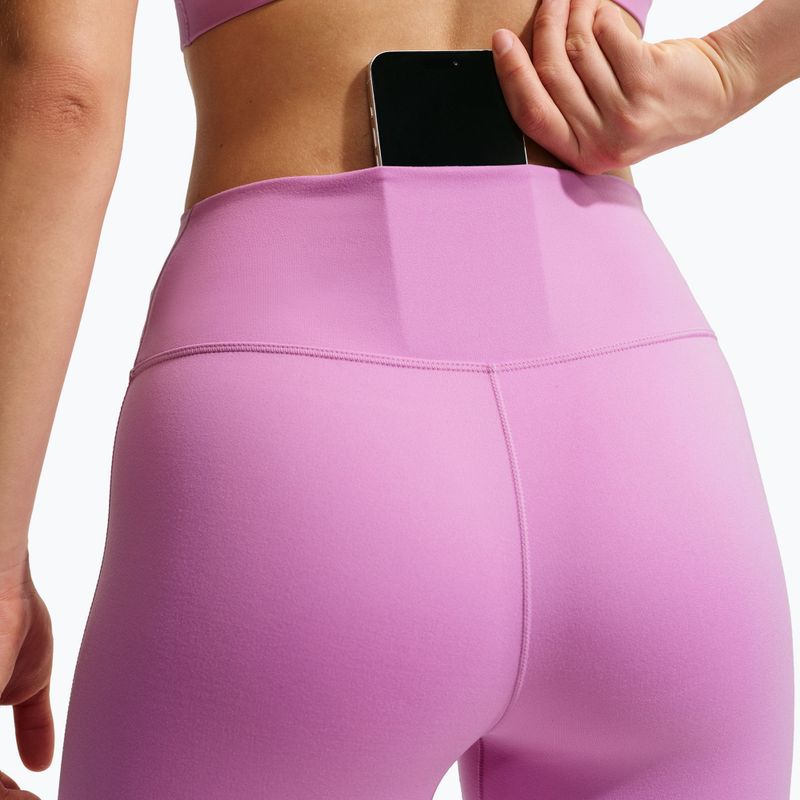Women's leggings Nike One Seamless Front High-Waisted light magenta/white 5