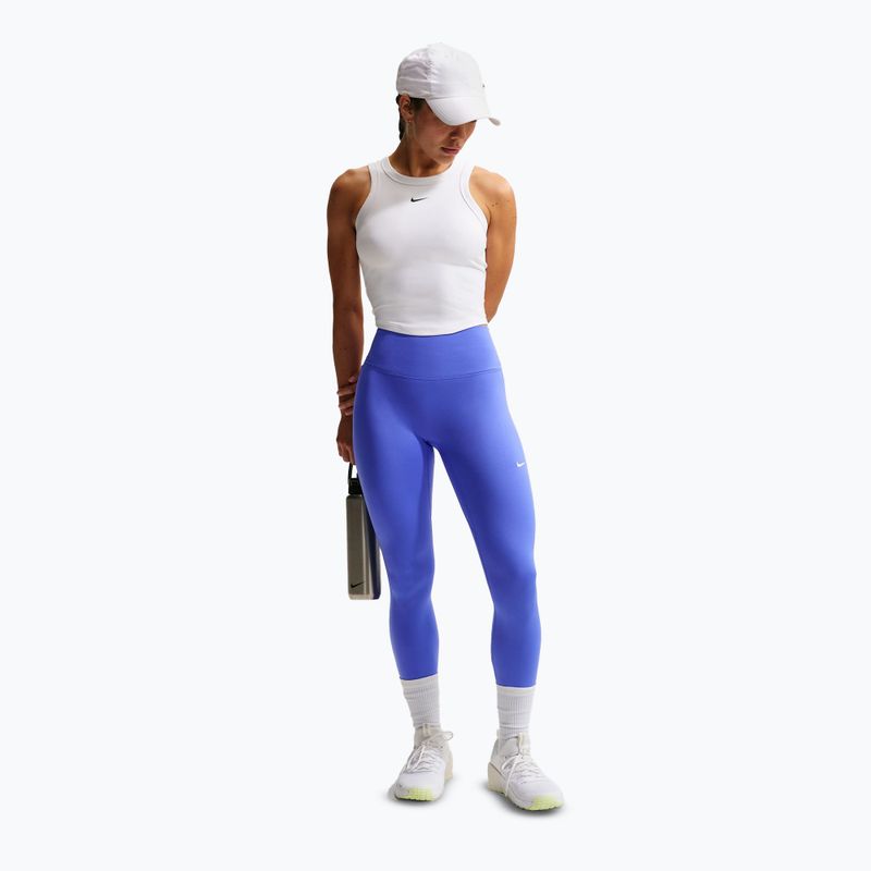 Women's leggings Nike One Seamless Front High-Waisted sapphire/white 2