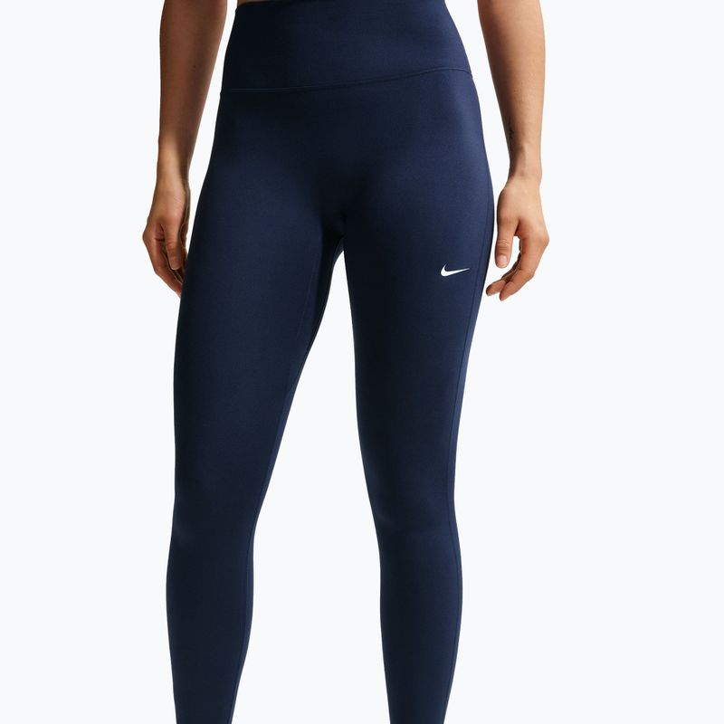 Women's leggings Nike One Seamless Front High-Waisted midnight navy/white