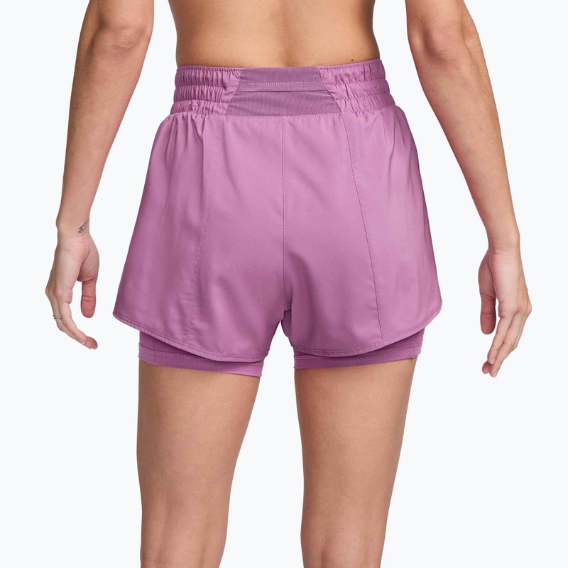 Women's shorts Nike One Dri-Fit High-Waisted 3" 2In1 light magenta/white 2
