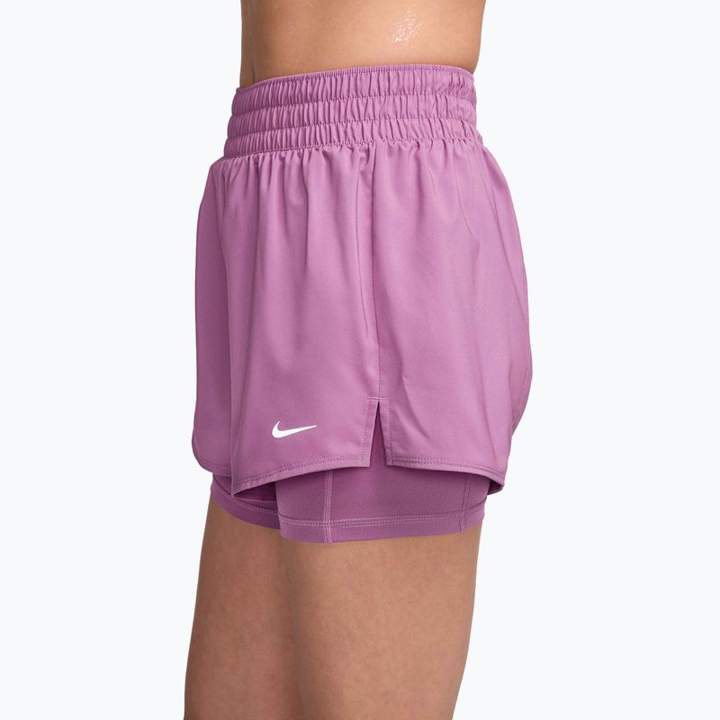 Women's shorts Nike One Dri-Fit High-Waisted 3" 2In1 light magenta/white 3