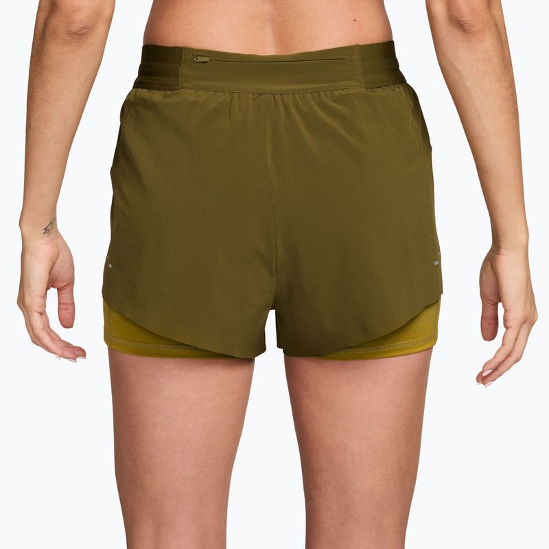 Women's running shorts Nike Swift Mid-Rise 2in1 olive flak/peat moss 2