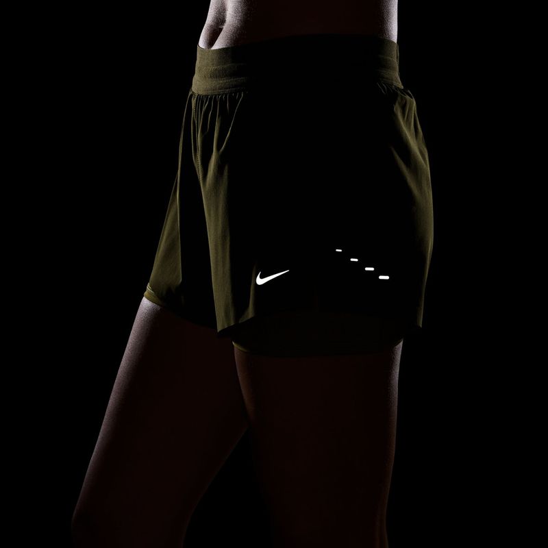Women's running shorts Nike Swift Mid-Rise 2in1 olive flak/peat moss 5