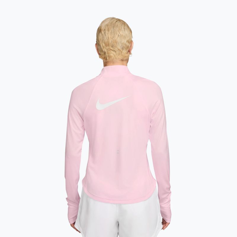 Women's running long sleeve Nike Tempo Swoosh Run Dri-Fit 1/4-Zip pink foam/white 2