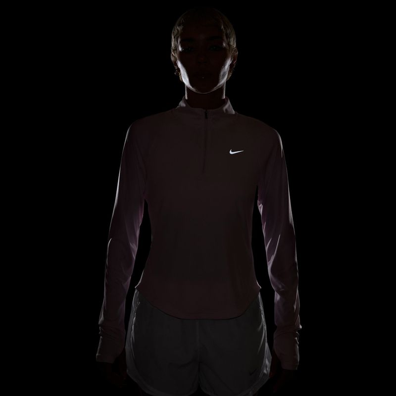 Women's running long sleeve Nike Tempo Swoosh Run Dri-Fit 1/4-Zip pink foam/white 4
