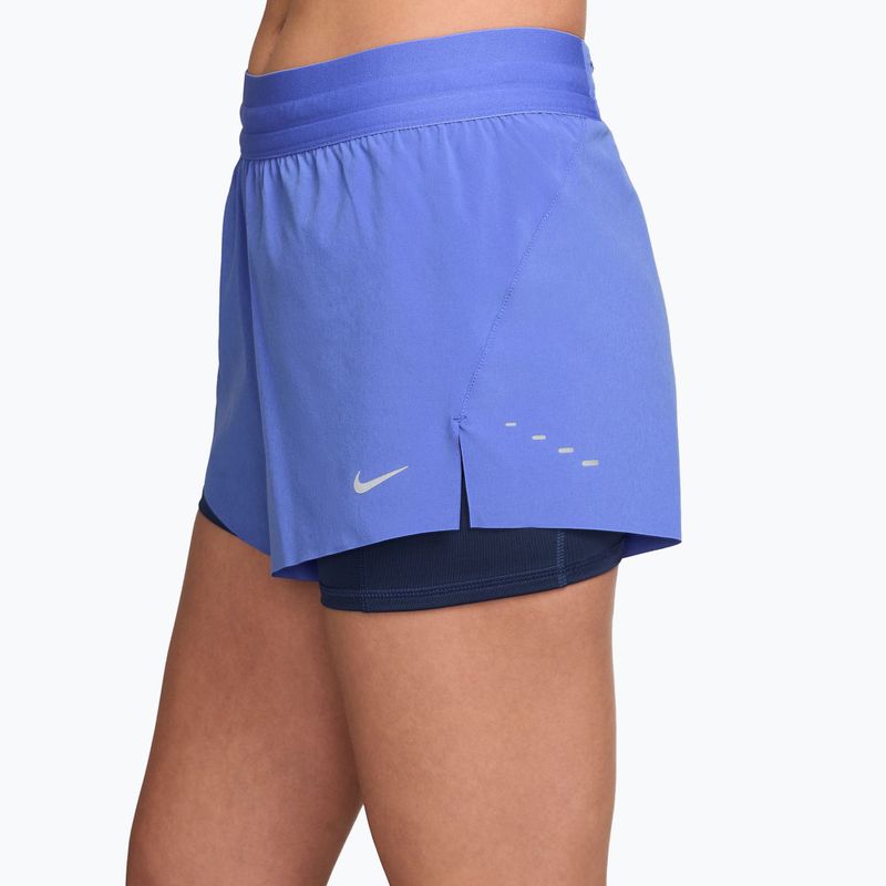 Women's running shorts Nike Swift Mid-Rise 2in1 sapphire/midnight navy 3