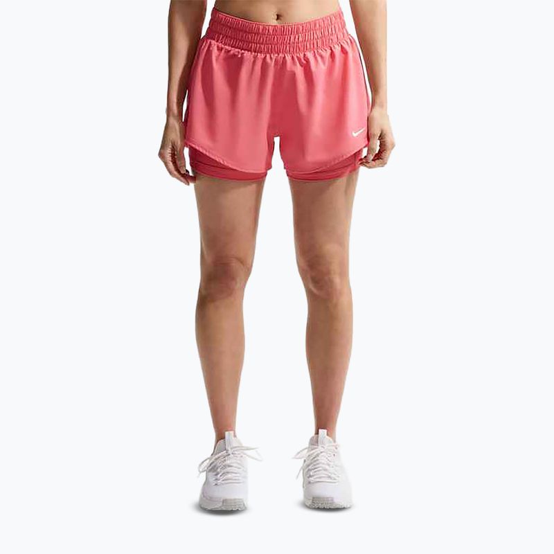 Women's running shorts Nike One Dri-FIT 2IN1 sea coral/white
