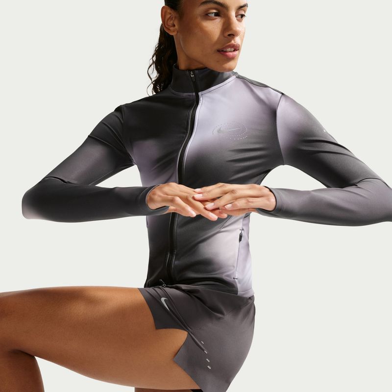 Women's running sweatshirt Nike Swift Dri-Fit Full Zip Mid-Layer dark smoke grey/light smoke grey 6