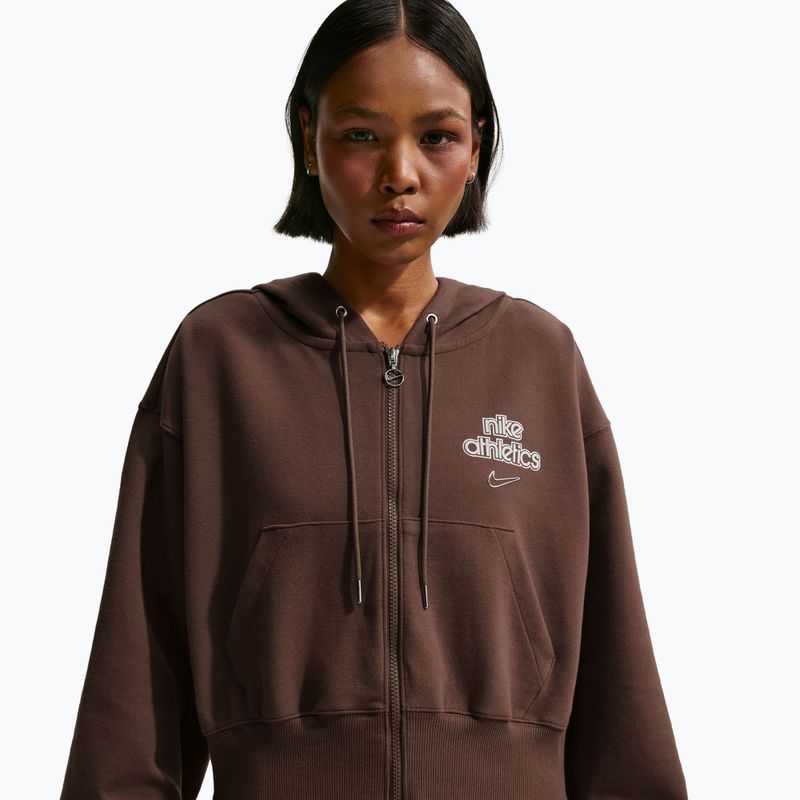 Women's sweatshirt Nike Phoenix Full-Zip Hoodie light chocolate