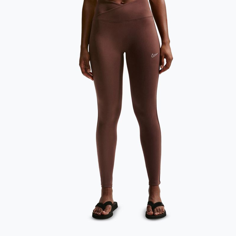 Women's leggings Nike One High-Waisted Seamless light chocolate