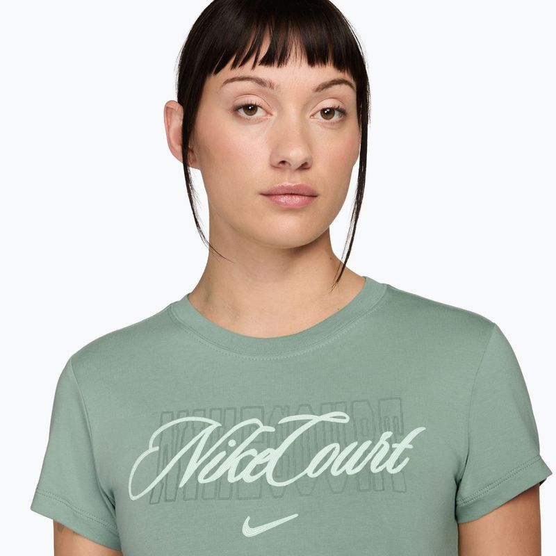 Women's tennis T-shirt Nike Court Heritage steam/barely green 3