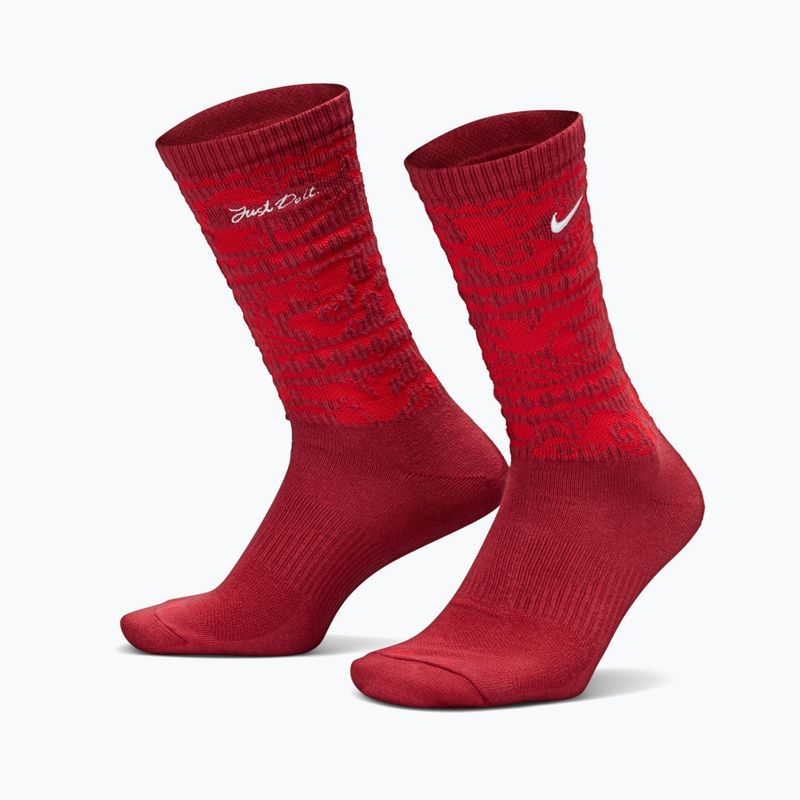 Socks Nike Everyday Plus Cushioned Crew team crimson/metallic silver