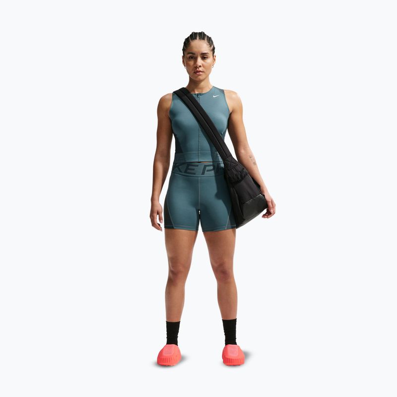 Women's shorts Nike Pro Sculpt High Waisted 5" Biker mineral slate/faded spruce/white 2