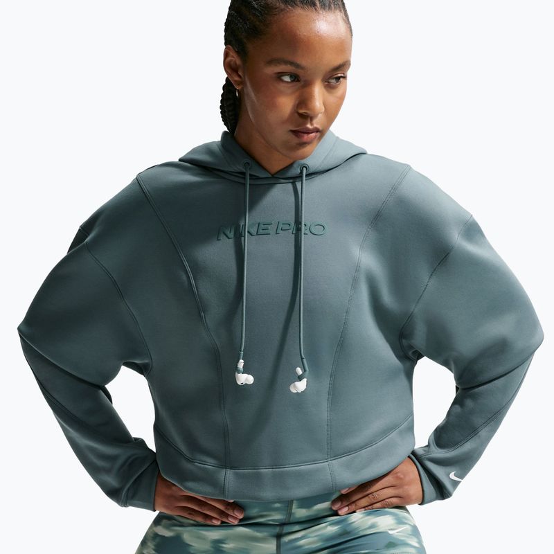 Women's training sweatshirt Nike Pro Therma-Fit Hoodie mineral slate/white 4